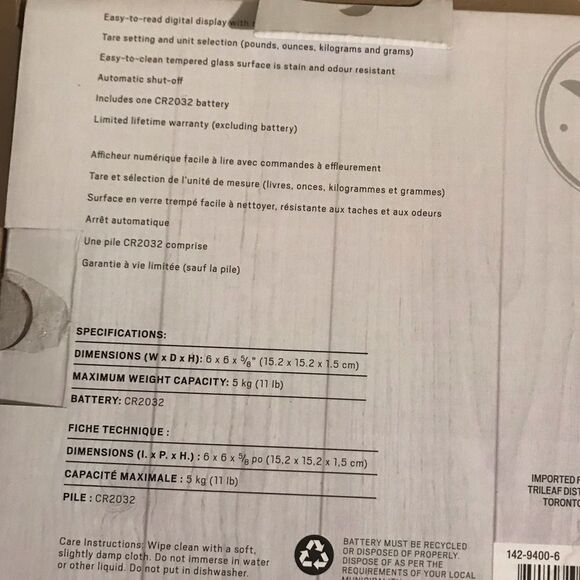 Master Chef Digital Glass Kitchen Scale New - Picture 4 of 4